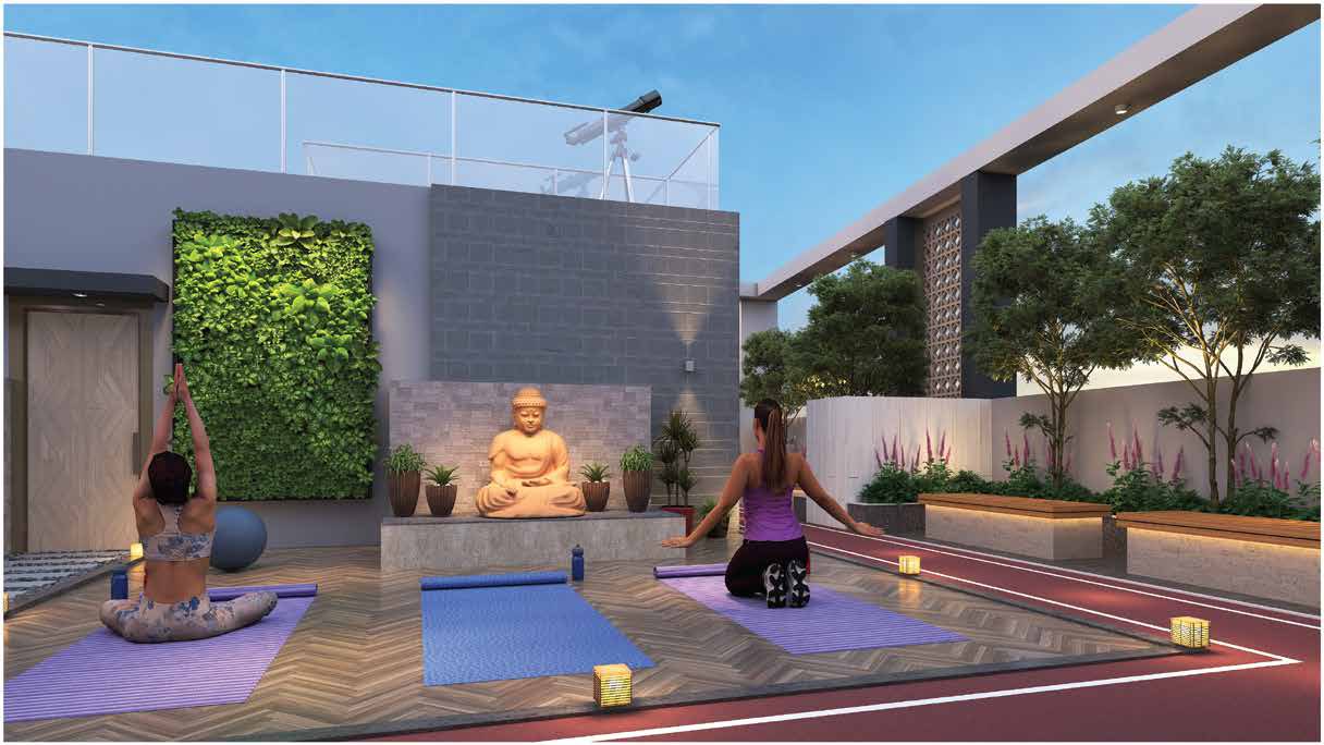Outdoor Yoga Zone on the rooftop, artist's impression
