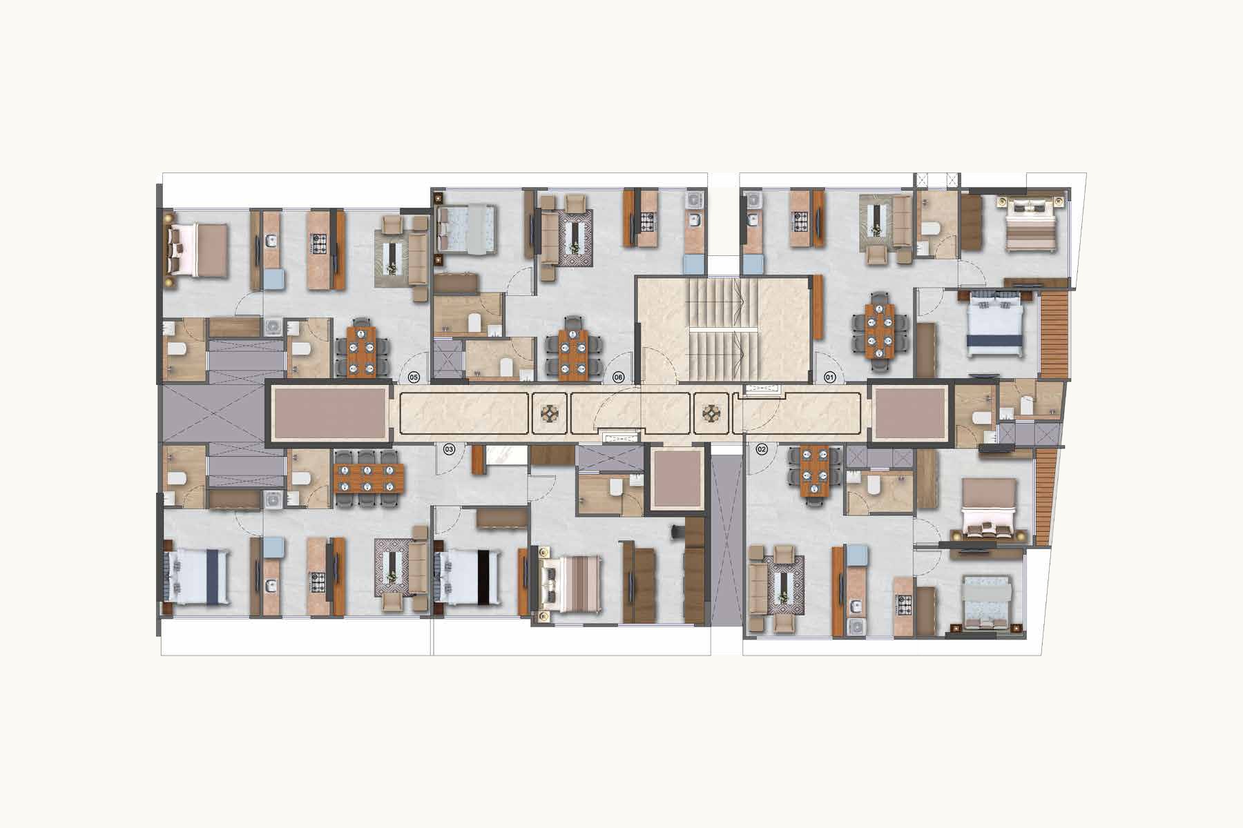 Typical Jodi floor plan, The Summit Residences