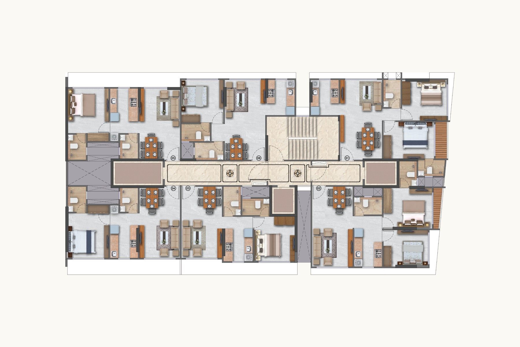 Typical floor plan, 8th to 13th and 15th to 21st floors, The Summit Residences