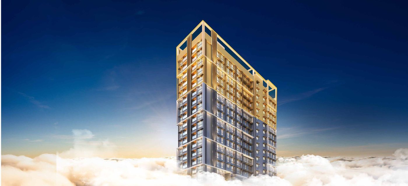 The Summit Residences tower rising above the clouds, artist's impression